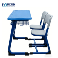 Table d'étude double moderne en ABS avec 2 chaises, ensemble bureau et chaise de classe premium, mobilier scolaire chinois, bureau double place