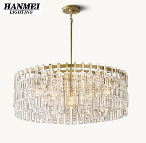 Lustre en cristal de luxe français pour salon haut de gamme, style moderne et simple, réglable, pour villa ou hôtel HM-HR-027, taille moyenne, Lu - Product Image 1