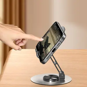 #1688 Factory # Metal Aluminium Foldable Mobile Cell Phone Base Holder Table Stands Selfie Mount Desktop Portable 360 Rotatable