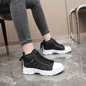 Sneakers <span class=keywords><strong>alte</strong></span> in tela da <span class=keywords><strong>donna</strong></span>-plateau traspirante per la primavera/estate, scarpe Casual Sole - Product Image 5