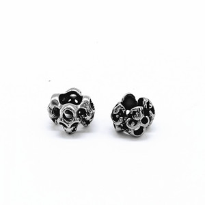 Perles d'espacement en acier inoxydable yunnique en forme de crâne, forme irrégulière, pour la fabrication de bracelets, apprêts de bijoux GZY-PJ0036 - Product Image 1