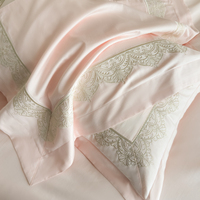 Ensemble de literie en satin de coton 100% brodé de luxe, 4 pièces, housse de couette, linge de lit pour la maison, chambre d'hôtes