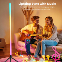 Lampe de sol intelligente RGBIC, blanc chaud et froid, lampe d'angle, synchronisation musicale, modes de scène, lampe de sol LED intelligente pour chambre à coucher, salon