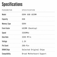 Mémoire RAM DDR4 8 Go 3200 MHz pour ordinateur de bureau ONDA - Fabriqué en Chine - En stock - Sans ECC