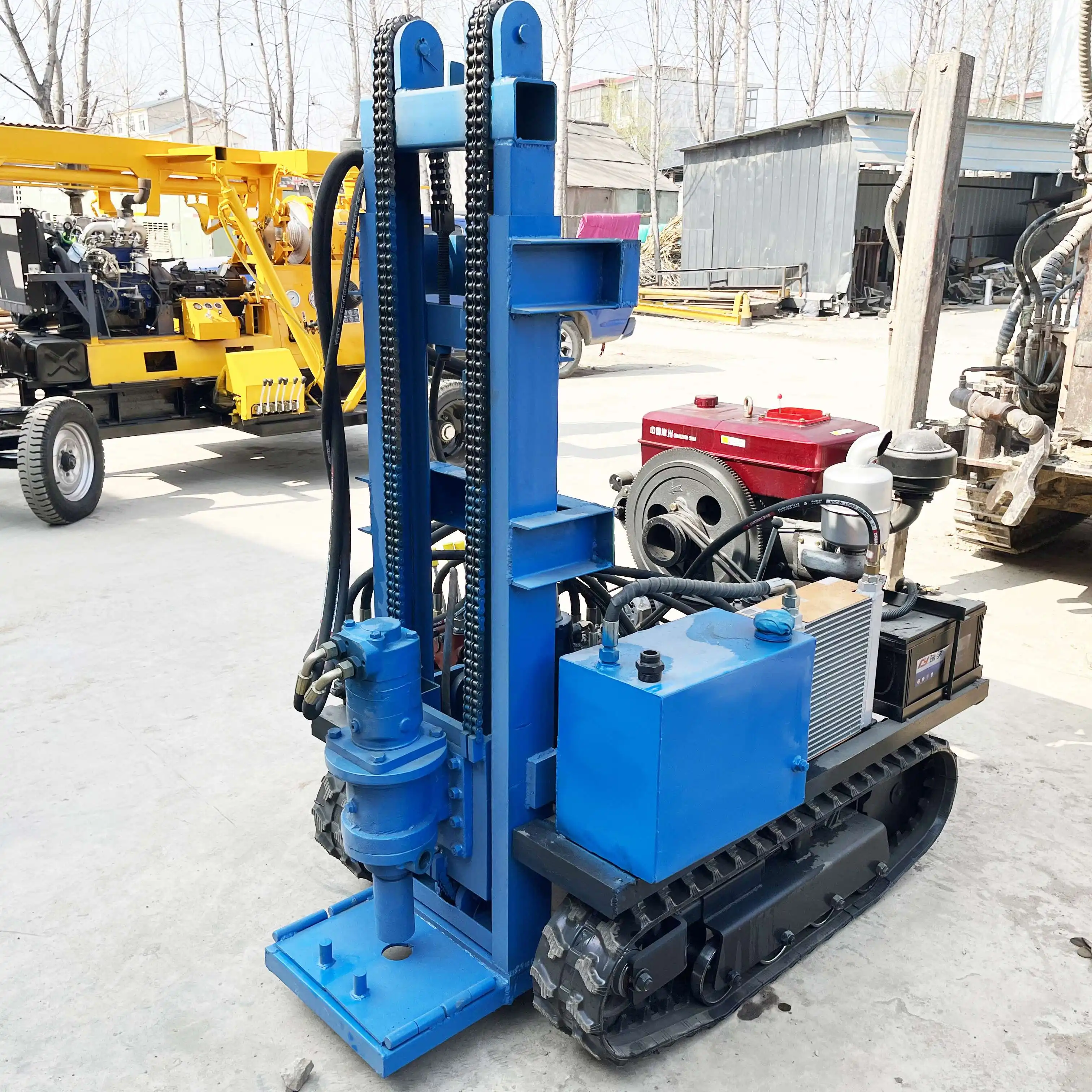 50m 70m pequeno rotativo mini empilhamento para baixo o buraco martelo rastreador furo equipamento portátil água perfuração rig xy100