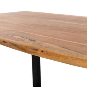 Mesa de Comedor de Madera de Acacia con Borde Natural y Patas de Metal, Diseño Moderno de Estilo Rústico, Muebles para el Hogar, Juego de Comedor - Product Image 4
