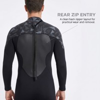 Combinaison de plongée intégrale en néoprène ultra-extensible 2 mm pour homme, fermeture éclair dorsale, pour le surf et la plongée avec tuba