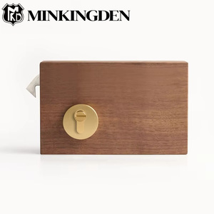 Serrure de porte coulissante en laiton massif doré satiné avec clés, poignée de verrouillage pour porte escamotable, ensemble de quincaillerie pour bureau de direction - Product Image 4