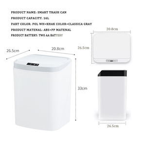 Couvercle pivotant sans contact de 16 gallons, <span class=keywords><strong>50</strong></span> <span class=keywords><strong>L</strong></span>, <span class=keywords><strong>poubelle</strong></span> intelligente pour compost recyclé, poubelles, <span class=keywords><strong>poubelle</strong></span> de recyclage - Product Image 4