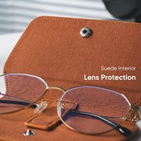 Étui à lunettes en cuir ultra fin, étui rigide magnétique pour lunettes de vue et de soleil, résistant aux rayures