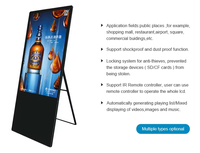 Panel Layar LCD Digital Signage Portabel 50 Inci untuk Dalam Ruangan dengan Animasi, Layar Iklan Android, CMS Berbasis Cloud, Penyimpanan 16GB