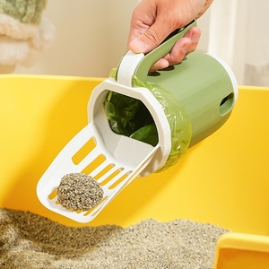 2-in-1 <b>Cat</b> <b>Litter</b> Scoop with Built-in Waste Bin, Detachable Poop Storage Container & Dual-Slot Sifter for Easy <b>Cat</b> <b>Litter</b> Cleani - Product Image 1