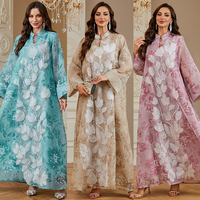 Vêtements islamiques 2026, Abaya pour femmes, robe musulmane, applique en sequins, robes kaftan de luxe, mode Dubaï, robes kaftan modestes pour femmes