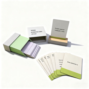 Outil d'apprentissage bilingue de la confiance en soi des enfants <span class=keywords><strong>Phrases</strong></span> <span class=keywords><strong>positives</strong></span> motivationnelles en espagnol Cartes d'affirmation pour les enfants - Product Image 1