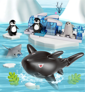 Feelo Mới 186Pcs Đại Dương <span class=keywords><strong>Zoo</strong></span> Xây Dựng Khối Nhà Máy Bán Hàng Trực Tiếp Trẻ Em Của Khai Sáng Xây Dựng Khối Tuyệt Vời Động Vật Đồ Chơi - Product Image 6