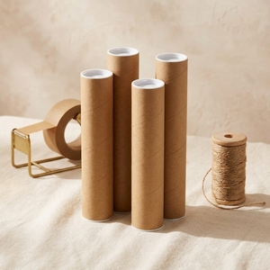 Tubo de cartón rígido cilíndrico de lujo con estampado en lámina dorada para embalaje protector de regalos VIP de meditación, tubo de papel para incienso - Product Image 1