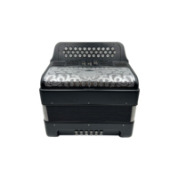 Accordéon diatonique SEASOUND 34 boutons, 12 basses, 3 registres, corps noir mat, grille argentée, boutons argentés, Acordeon JB3412C
