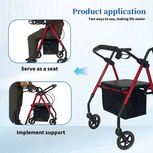 גלילה קליל בעל 4 גלגלים קל חיצוני מתאים לפעילויות שונות של רולטור רב תכליתי קשישים - Product Image 5