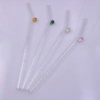 Personnalisé Réutilisable Main De Pâques Oeuf Champignons Conception En Verre Borosilicate Potable De Paille