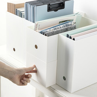 Contenedor Apilable de Plástico Japonés con Tapa para Archivos, Utensilios de Cocina, Organizador de Almacenamiento para Gabinetes