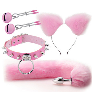 Conjunto de Bondage de 4 Piezas Fox Yamamoto, con Peluche y Aleación de Zinc, Tapones Anales, Pinzas para el Cabello, Pinzas para los Pezones, Collares - Juguetes Sexuales Suaves para Adultos - Product Image 2