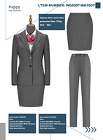Costumes professionnels sur mesure pour femmes : tenues d'hôtellerie, d'hôtesse de l'air et de personnel de bord.
