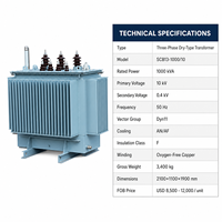 Wanbo-462 SCB13 1000kVA 10kV Dyn11 Bobinage en cuivre à résine coulée AF Triphasé