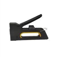 Einzelner schwarzer kleiner Griff, anpassbar, Direktversand ab Werk, Modell Ch6.0, 8mm Nagellänge, Drucklufttacker, Schwarz-Silber, zweifarbig