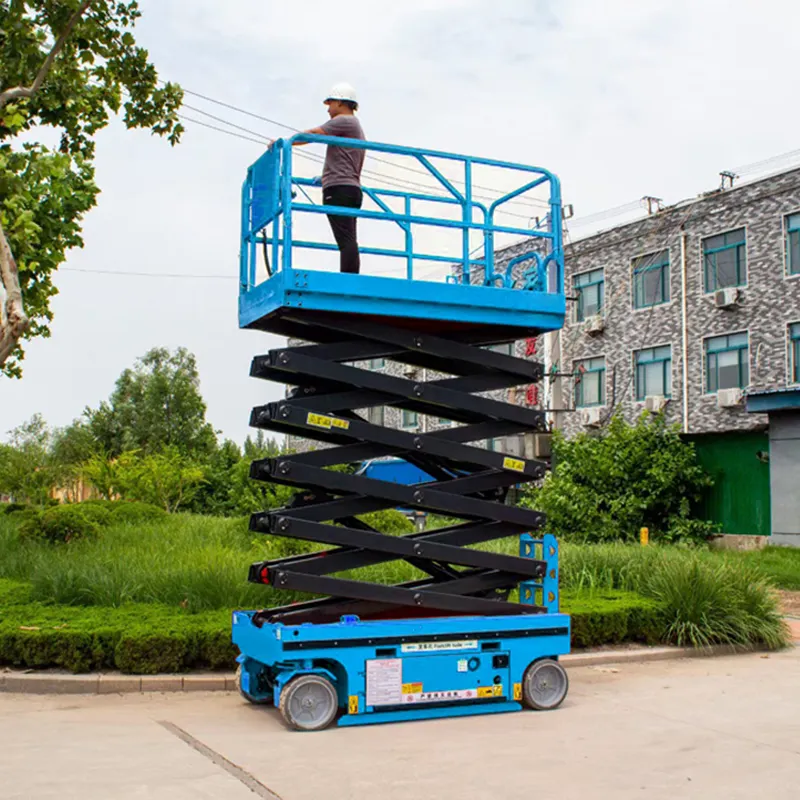 Equipamento de elevação de plataforma dobrada móvel totalmente elétrica, equipamento portátil de cisalhamento hidráulico para espaços estreitos, 320 450 kg