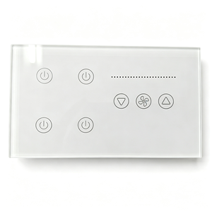 สวิตช์ควบคุมความเร็วพัดลม Tuya WiFi 4 ช่อง พร้อมไฟอัจฉริยะ Tuya แผงเซ็นเซอร์สัมผัสกระจก ตรวจสอบพลังงาน ควบคุมระยะไกล รองรับ <span class=keywords><strong>Alexa</strong></span> และ Google Home - Product Image 1