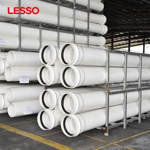 LESSO upvc 파이프 32-630mm 하수 하층토 PVC 파이프, 물 공급/관개/지하 배수를위한 배수 튜브