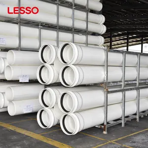 LESSO upvc boru 32-630mm kanalizasyon subsoil pvc borular, su temini için drenaj tüpleri/sulama/yeraltı drenaj