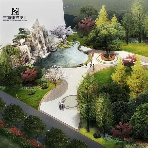 Desain model lanskap 3d desain taman untuk desain lanskap