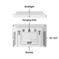 Thermohygromètre numérique sans fil 433 Type-C Capteur de température et d'humidité intérieure/extérieure Prévisions météorologiques-Thermo Hygromètre