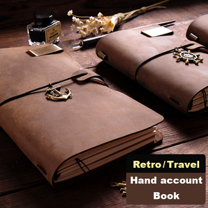 Diario de viaje Vintage recargable cuaderno personalizado portátil hecho a mano cuero genuino diario de cuero de tapa dura OEM y OEM 1 Uds NY62 - Product Image 5