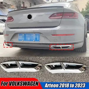 StarNav สำหรับ Arteon ปี 2018 2019 2020 2021 2022 2023 ชุดแต่งรถยนต์ ท่อไอเสียสี่ทาง  ตกแต่งกันชนหลัง โครเมียมสีดำ - Product Image 5