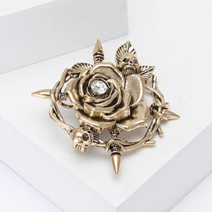 Special Rose Flower Brooch Female Drip Oil Alloy Corsage Diamond Wedding Engagement Eco-friendly Plating Brooch <b>Pins</b> - Product Image 3