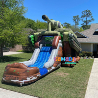 Château gonflable 18 oz 1000D PVC Mine Gamer Moonwalk avec toboggan et piscine