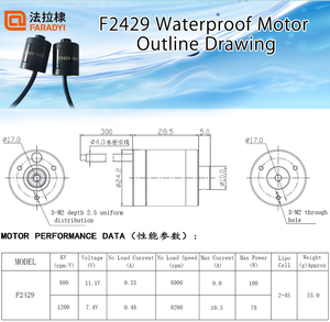 <span class=keywords><strong>2026</strong></span> Faradyi Waterdichte Bldc Motor Nieuw Product 12V 1200kv 800W 8900Rpm Borstelloze Motor Aangepaste Permanente Magneet Dwz 1 3months-1year - Product Image 6