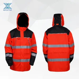LX工厂批发反光安全夹克红色反光工作服