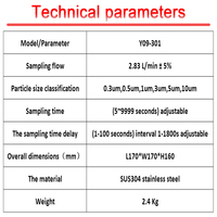 Compteur de particules de poussière laser SUGOLD Y09-301 AC-DC 2,83 L/min avec garantie d'un an pour salle blanche