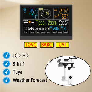 ساعة شاملة من نوع TOVC/الرياح/المطر/UVI/BARO/TEMP/HUMI/توقعات الطقس الخفيفة ساعة حائط ذرية من البلاستيك OEM/ODM - Product Image 2
