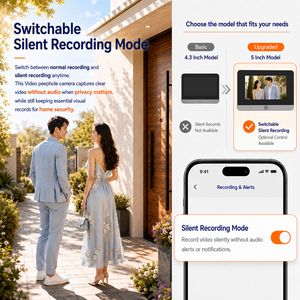 5 Inch Tuya 1080P Video Peephole <b>Camera</b> Door Video Peephole <b>Wifi</b> IR Night Vision <b>Smart</b> Video Door Peephole Door <b>Camera</b> - Product Image 4