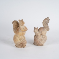 Statue de jardin en ciment unique, faite à la main, délicate, écologique, pour extérieur, en forme d'écureuil, figurine de fée, décoration pour tous