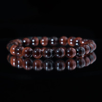Bracelet en perles d'œil de tigre rouge naturel, 18.5cm, 8mm, pierre ronde polie, bijoux de poignet élastiques, fait à la main, cadeau d'anniversaire