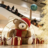Ballon gonflable ours de Noël 2m Ours en peluche beige avec matériau PVC Taille et couleur personnalisables Comprend un souffleur