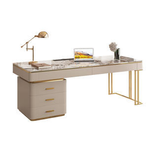 घर कार्यालय फर्नीचर सेट कार्यकारी कार्य केंद्र संगमरमर शीर्ष सोने स्टेनलेस स्टील कार्यालय डेस्क लक्जरी आधुनिक कार्यालय की मेज - Product Image 6