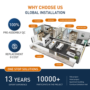 ตู้ไม้โอ๊คสีขาวทึบชุดเฟอร์นิเจอร์ตามสั่งสไตล์ญี่ปุ่นตู้ไม้วีเนียร์ไม้สไตล์ญี่ปุ่นดีไซน์พร้อมประกอบ - Product Image 4