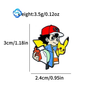 Japanse Anime Pokémon Metal Badge Ash Pikachu Alloy Broche Pin Cartoonfiguur Decoratie Cadeau - Product Image 2