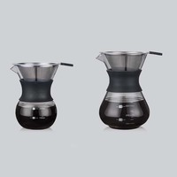 Carafe filtrante réutilisable en acier inoxydable double paroi sans BPA de 400/600/800 ml avec verseur en verre pour cafetière et théière – Nouveaux ensembles de café et de thé